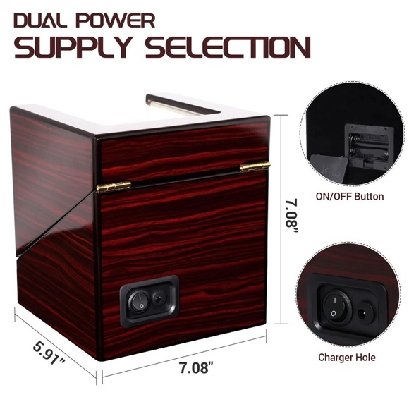 Wooden Watch Winder with Cream Interior - Picture 16 of 17